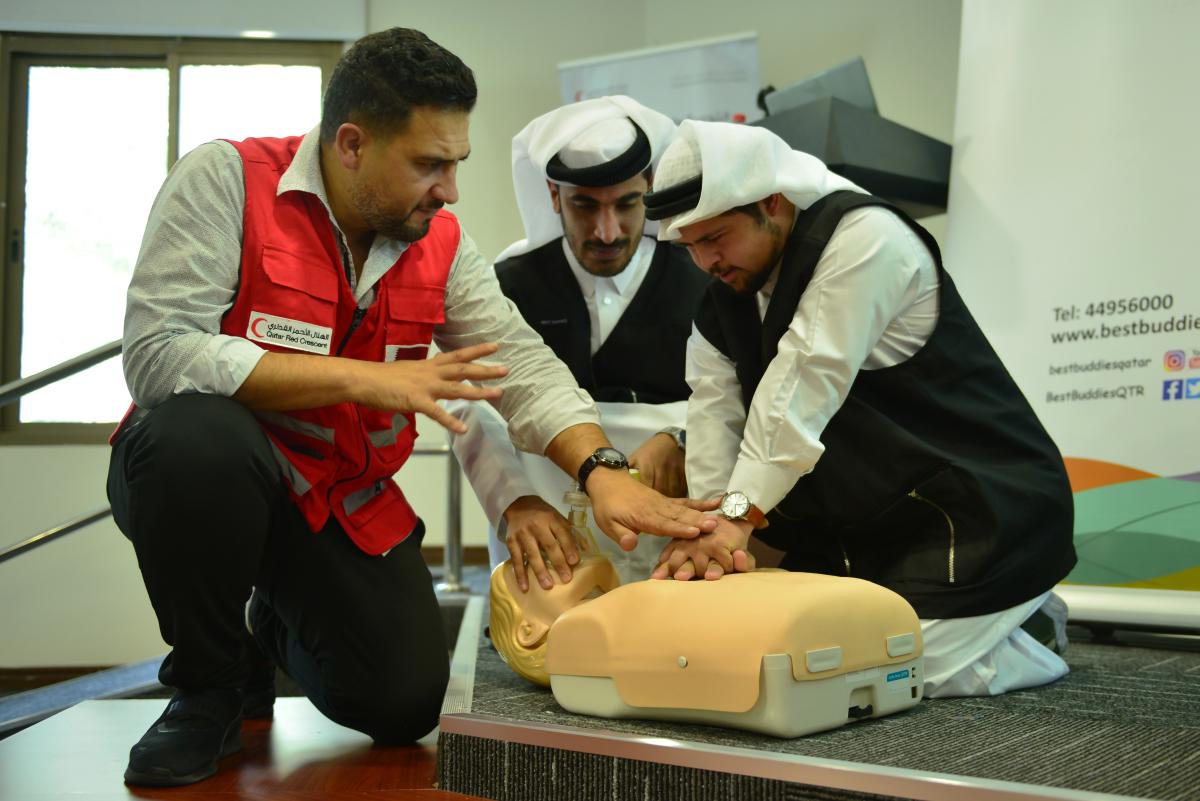 جانب من أعمال الورشة التدريبية بمشاركة منتسبي بست باديز 